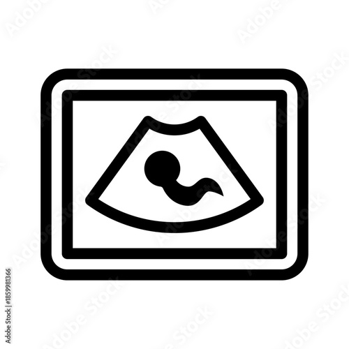 Ultrasound Scan Line Icon of Obstetrics and Gynecology Icon Set