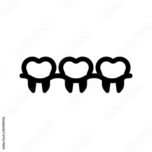 Teeth Spacing Line Icon of Orthodontics (Specific) Icon Set
