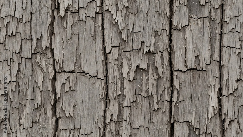 Obraz premium Weathered wooden texture with peeling gray paint and deep modified softwares, rustic surface background