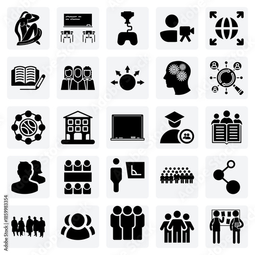 Higher Education And Academic Community – Classroom Learning, Literacy, Recruitment, And International Student Life Themed Graphics.