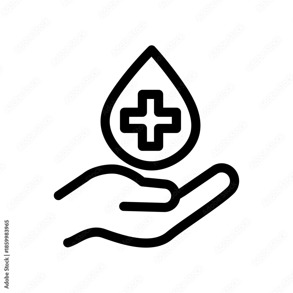 Fototapeta premium Water and Sanitation Line Icon of Disaster Relief Efforts Icon Set