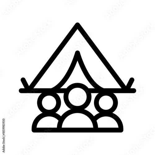 Community Shelter Line Icon of Emergency Shelters Icon Set