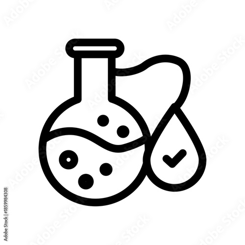 Chemical Testing Line Icon of Laboratory Testing Icon Set