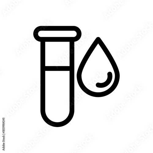 Blood Sample Tube Line Icon of Blood Work Icon Set