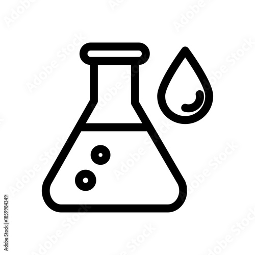 Blood Chemistry Flask Line Icon of Blood Work Icon Set