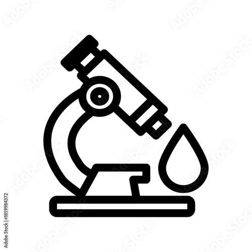 Microscopic Blood Exam Line Icon of Blood Work Icon Set
