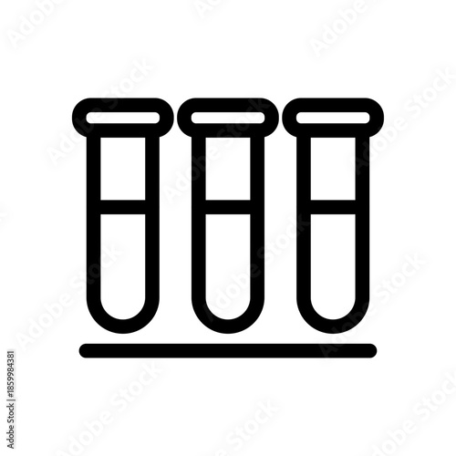 Test Tubes Panel Line Icon of Blood Work Icon Set