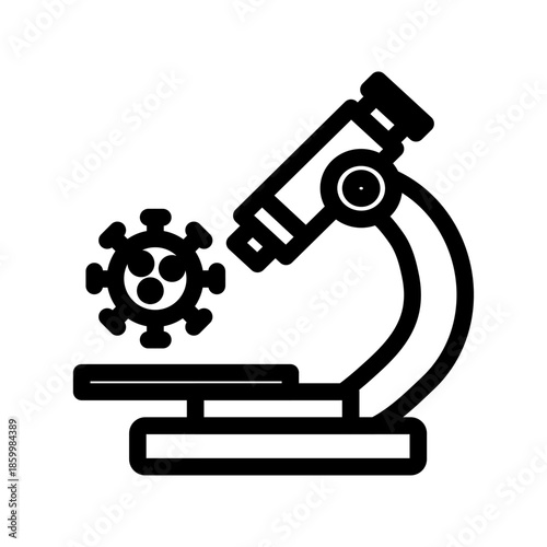 Microscopic Examination Line Icon of Pathology Icon Set