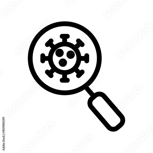 Virus Detection Line Icon of Pathology Icon Set