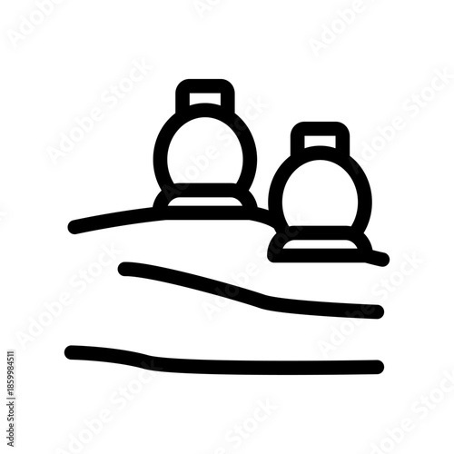 Hot Stone Massage Line Icon of Massage Therapy Icon Set