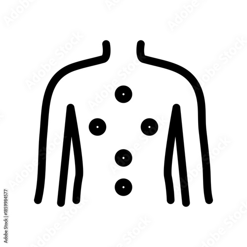 Body Pressure Point Map Line Icon of Acupressure Icon Set