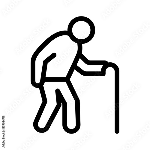 Walking Support Line Icon of Senior Daycare Icon Set