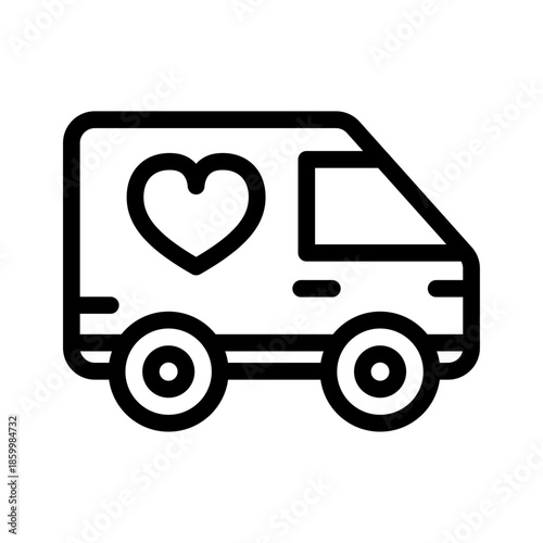 Senior Transport Services Line Icon of Senior Daycare Icon Set