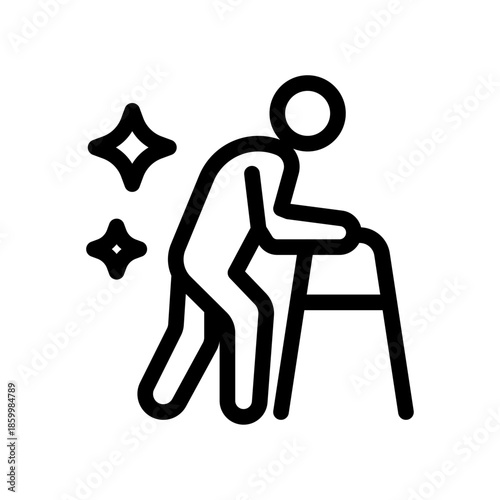 Daily Living Assistance Line Icon of Assisted Living Icon Set