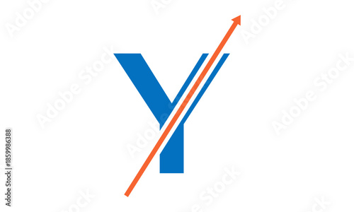 Modern Letter Y finance Logo