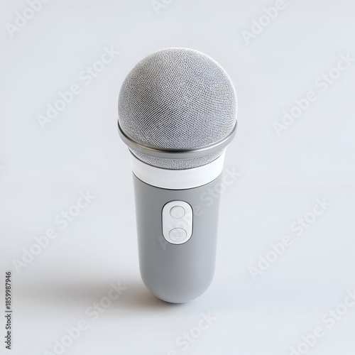 A modern microphone on a clean background, ideal for promoting sound equipment and audio production.