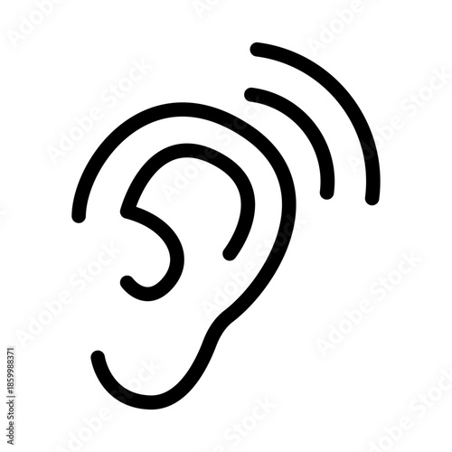 Hearing Assistance Line Icon of Disability Support Icon Set