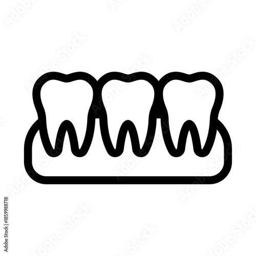 Fixed Prosthesis Line Icon of Prosthodontics Icon Set