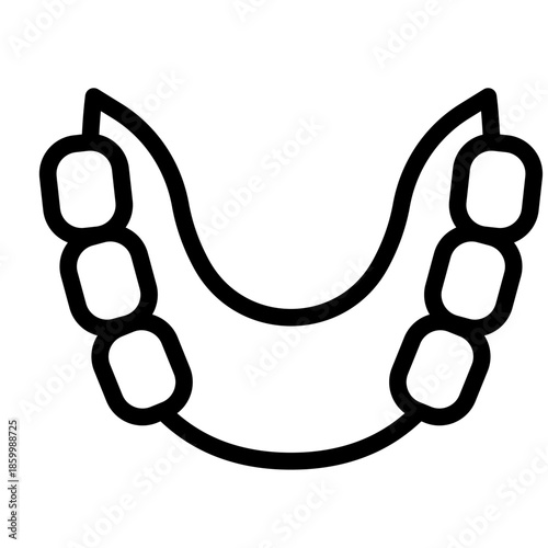 Lower Denture Line Icon of Prosthodontics Icon Set