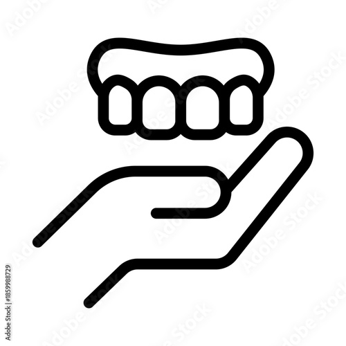 Removable Denture Line Icon of Prosthodontics Icon Set