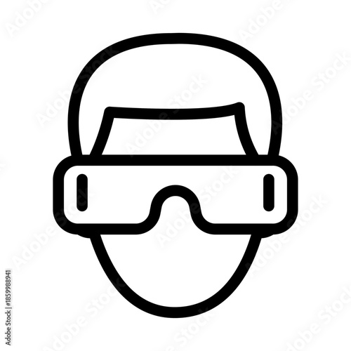 Protective Eyewear Line Icon of Laser Eye Surgery Icon Set