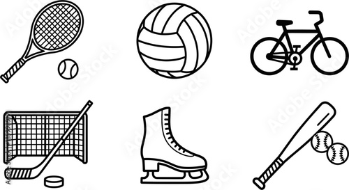 Sports Equipment Vector Illustrations