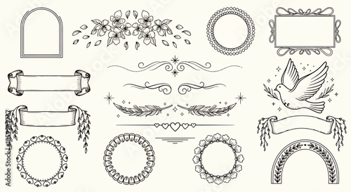 Vintage ornate frame design elements.