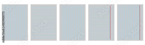 Wide Blue Squared Grid Notebook Paper Background for Mathematics, School Education and Typography Design