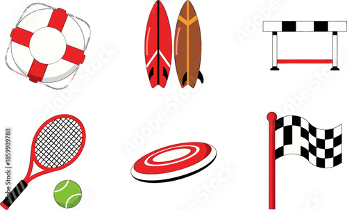 Sports Equipment Vector Illustrations