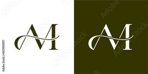 AM Initial Logo Vector Design , AM Letter Logo Design for Company