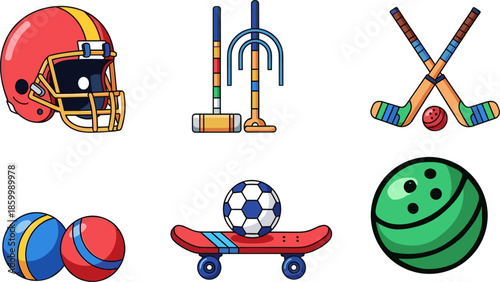 Sports Equipment Vector Illustrations