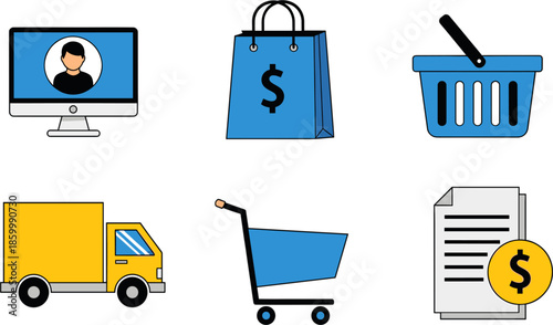 E-commerce Vector Icons for Online Shopping