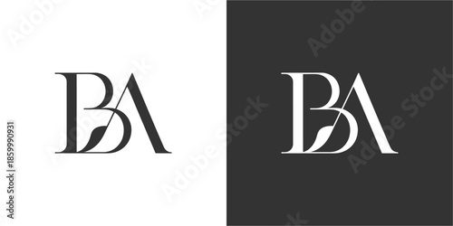 BA Initial Logo Minimalist Vector Design , Letter Logo Design for Company or Branding