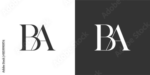 BA Initial Logo Minimalist Vector Design , Letter Logo Design for Company or Branding