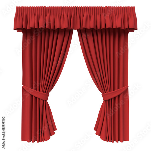 Elegant Red Stage Curtains Tied Back with Valance