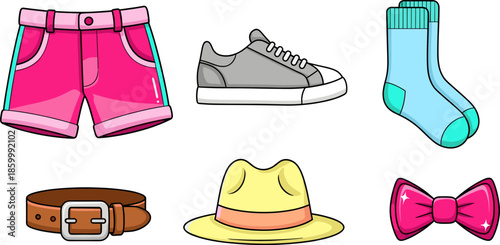 Colorful Fashion Accessories Illustration