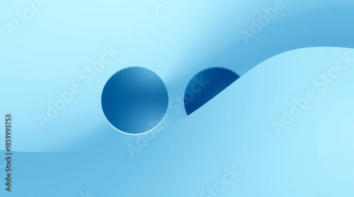 Modern blue abstract background with dynamic shapes and gradient waves