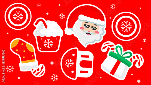 Festive christmas bring cheer to a vibrant red background