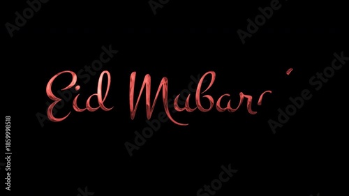 Text eid mubarak in a stylized red font perfect for social media posts, greeting cards, and festive holiday designs.
