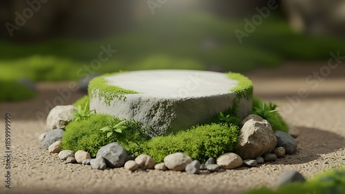 Nature's pedestal A moss-covered stone stage set for showcasing life's finest moments