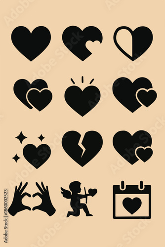 set of hearts