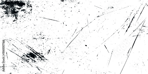 A distressed grunge textured background featuring prominent scratches and dark smudges a pristine white surface