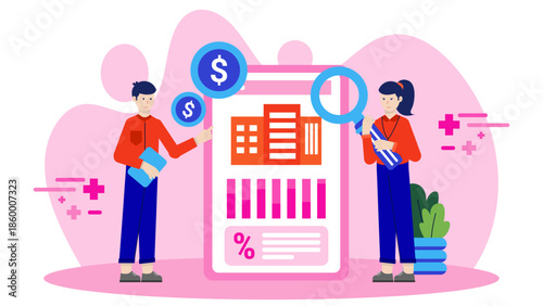 Digital Platform for Fractional Real Estate Investing. Flat Vector Illustration