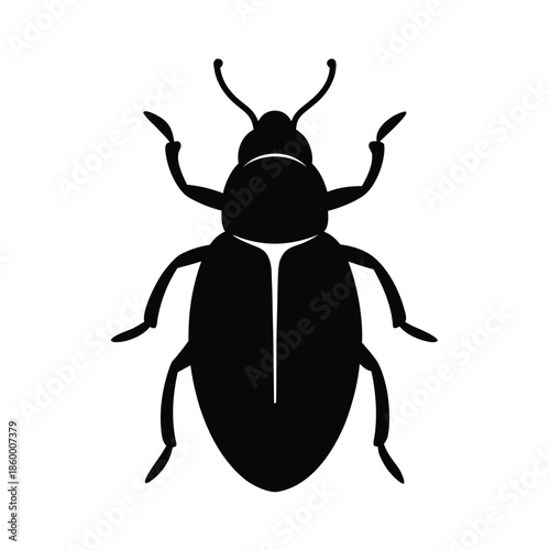 Beetle Silhouette Icon Vector Illustration
