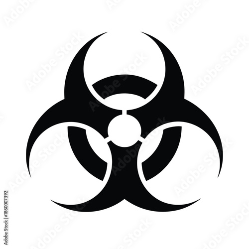 Biohazard Silhouette Icon Vector Illustration