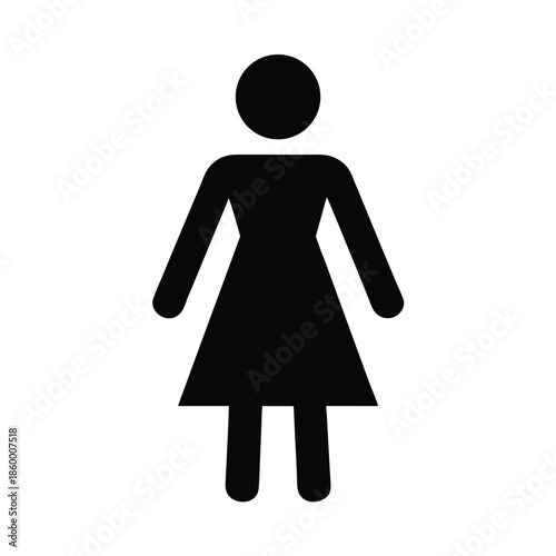 Female Restroom Silhouette Icon Vector Illustration