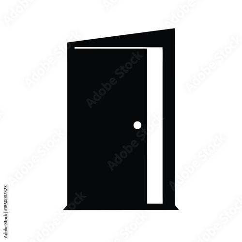 Exit Door Silhouette Icon Vector Illustration