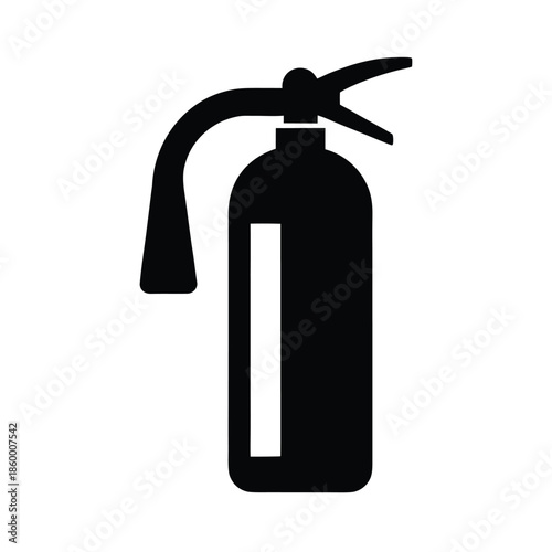 Fire Extinguisher Silhouette Icon Vector Illustration