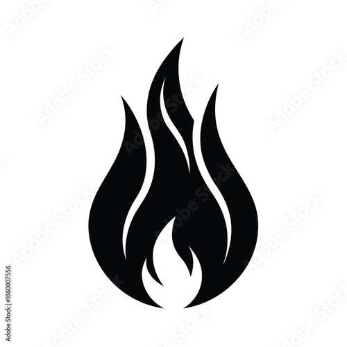 Flame Silhouette Icon Vector Illustration
