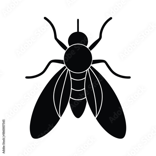Fly Silhouette Icon Vector Illustration
